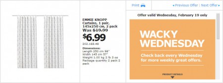 IKEA - Edmonton Wacky Wednesday Deal of the Day (Feb 19) D