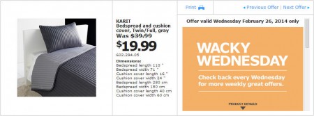 IKEA - Edmonton Wacky Wednesday Deal of the Day (Feb 26) B