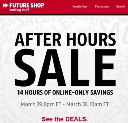 Future Shop After Hours Sale - Online Only (Mar 29)