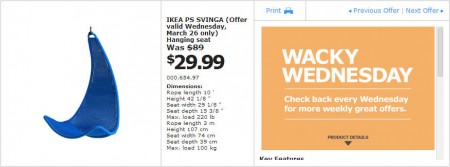IKEA - Edmonton Wacky Wednesday Deal of the Day (Mar 26) C