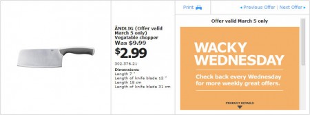 IKEA - Edmonton Wacky Wednesday Deal of the Day (Mar 5) A
