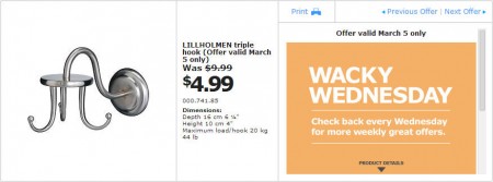 IKEA - Edmonton Wacky Wednesday Deal of the Day (Mar 5) B
