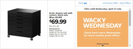 IKEA - Edmonton Wacky Wednesday Deal of the Day (Apr 23) A