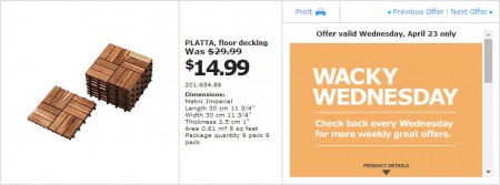 IKEA - Edmonton Wacky Wednesday Deal of the Day (Apr 23) B