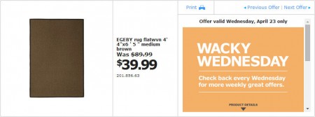 IKEA - Edmonton Wacky Wednesday Deal of the Day (Apr 23) C