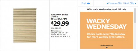 IKEA - Edmonton Wacky Wednesday Deal of the Day (Apr 9) B