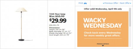 IKEA - Edmonton Wacky Wednesday Deal of the Day (Apr 9) C