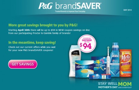 P&G brandSAVER New Coupons - Over $94 in Coupons Savings