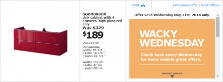 IKEA - Edmonton Wacky Wednesday Deal of the Day (May 21) A