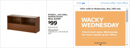 IKEA - Edmonton Wacky Wednesday Deal of the Day (May 28) B