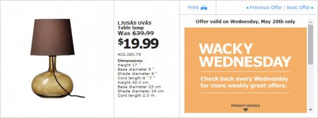 IKEA - Edmonton Wacky Wednesday Deal of the Day (May 28) C