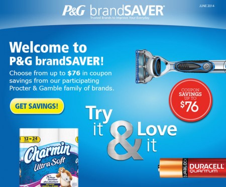 P&G brandSAVER Up to $76 in Coupons Savings (June 2014)