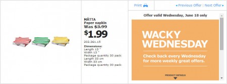 IKEA - Edmonton Wacky Wednesday Deal of the Day (June 18) B