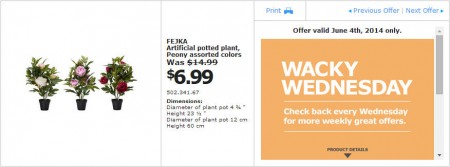 IKEA - Edmonton Wacky Wednesday Deal of the Day (June 4)