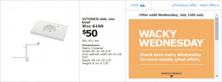 IKEA - Edmonton Wacky Wednesday Deal of the Day (July 16) B