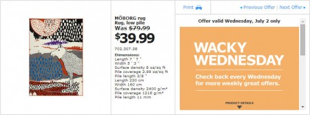 IKEA - Edmonton Wacky Wednesday Deal of the Day (July 2) A