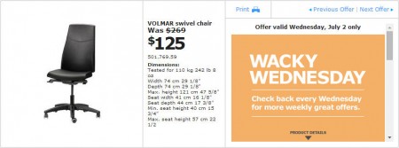 IKEA - Edmonton Wacky Wednesday Deal of the Day (July 2) B