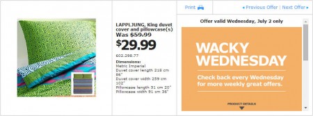 IKEA - Edmonton Wacky Wednesday Deal of the Day (July 2) C