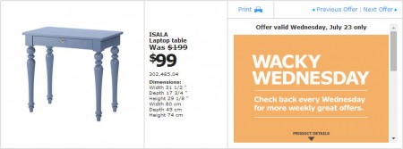 IKEA - Edmonton Wacky Wednesday Deal of the Day (July 23) A