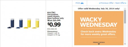 IKEA - Edmonton Wacky Wednesday Deal of the Day (July 30) C