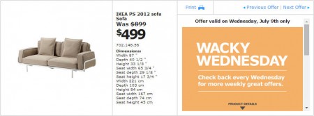 IKEA - Edmonton Wacky Wednesday Deal of the Day (July 9) A
