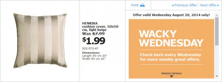 IKEA - Edmonton Wacky Wednesday Deal of the Day (Aug 20) B