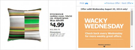 IKEA - Edmonton Wacky Wednesday Deal of the Day (Aug 20) D