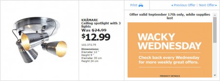 IKEA - Edmonton Wacky Wednesday Deal of the Day (Sept 17) A