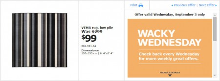 IKEA - Edmonton Wacky Wednesday Deal of the Day (Sept 3) A