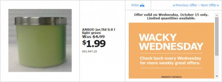 IKEA - Edmonton Wacky Wednesday Deal of the Day (Oct 15) A