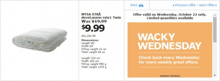 IKEA - Edmonton Wacky Wednesday Deal of the Day (Oct 22) B