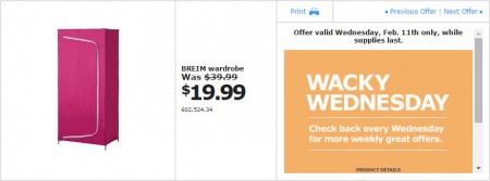 IKEA - Edmonton Wacky Wednesday Deal of the Day (Feb 11) A