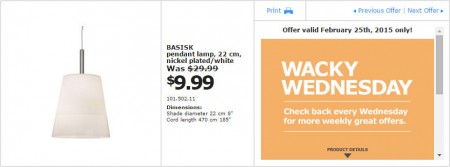 IKEA - Edmonton Wacky Wednesday Deal of the Day (Feb 25) C