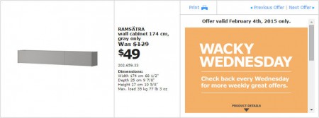 IKEA - Edmonton Wacky Wednesday Deal of the Day (Feb 4) A