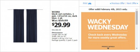 IKEA - Edmonton Wacky Wednesday Deal of the Day (Feb 4) C