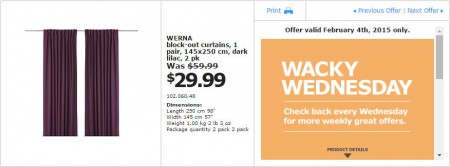 IKEA - Edmonton Wacky Wednesday Deal of the Day (Feb 4) D