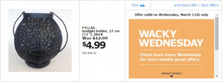 IKEA - Edmonton Wacky Wednesday Deal of the Day (Mar 11) D