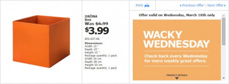 IKEA - Edmonton Wacky Wednesday Deal of the Day (Mar 18) A