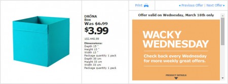 IKEA - Edmonton Wacky Wednesday Deal of the Day (Mar 18) B