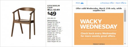 IKEA - Edmonton Wacky Wednesday Deal of the Day (Mar 25) C