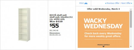IKEA - Edmonton Wacky Wednesday Deal of the Day (Mar 4) A