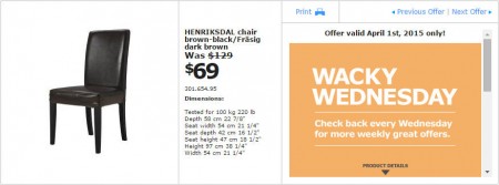IKEA - Edmonton Wacky Wednesday Deal of the Day (Apr 1) A