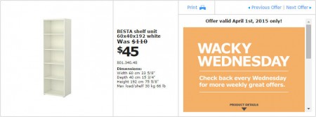 IKEA - Edmonton Wacky Wednesday Deal of the Day (Apr 1) B