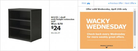 IKEA - Edmonton Wacky Wednesday Deal of the Day (Apr 29) A