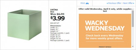 IKEA - Edmonton Wacky Wednesday Deal of the Day (Apr 8) E