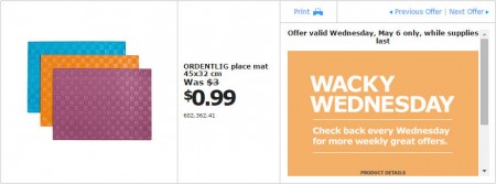 IKEA - Edmonton Wacky Wednesday Deal of the Day (May 6) C