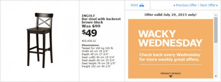 IKEA - Edmonton Wacky Wednesday Deal of the Day (July 29) A