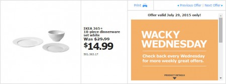 IKEA - Edmonton Wacky Wednesday Deal of the Day (July 29) B