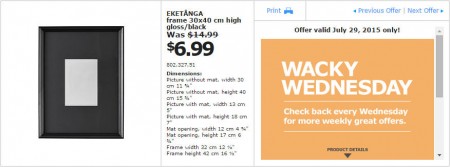 IKEA - Edmonton Wacky Wednesday Deal of the Day (July 29) C