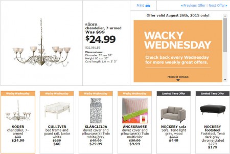 IKEA - Edmonton Wacky Wednesday Deal of the Day (Aug 26)
